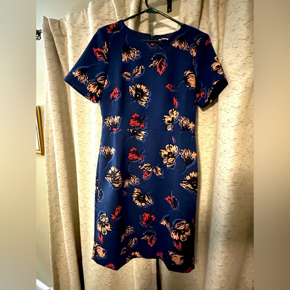 J. Crew dress. Fall print with flattering high waist detail.